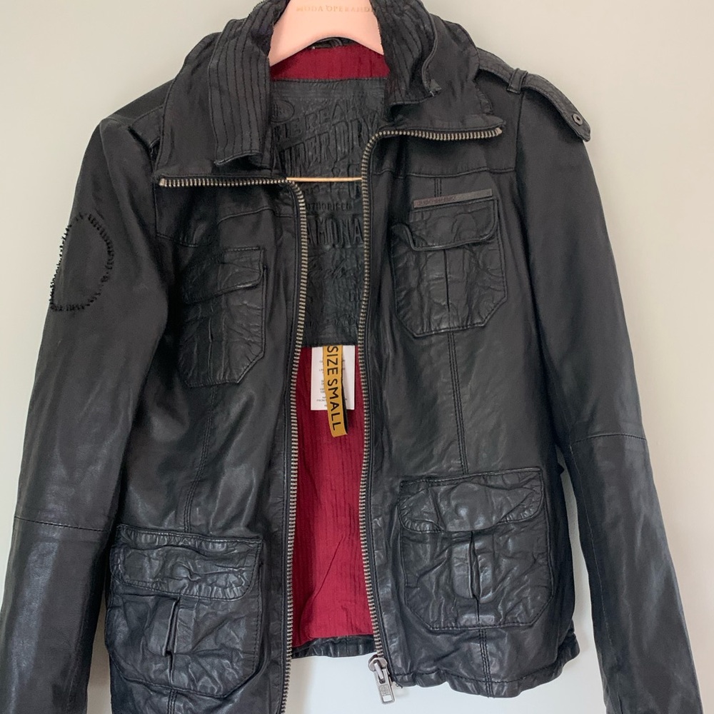 Womens Superdry “Ramona” Vintage leather jacket Small UK8